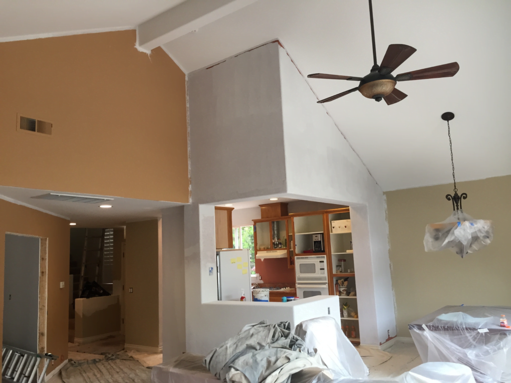 unpainted room